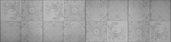 Серый Белый Яркий Винтажный Ретро Геометрический Квадрат Мотив Мозаики Цемент — стоковое фото