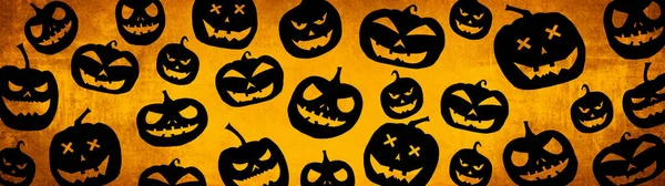 Halloween Symbol Hintergrund Banner Breite Panorama Panorama Vorlage Design Draufsicht — Stockfoto