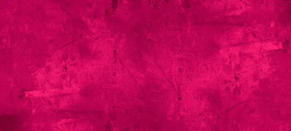深色抽象粉红洋红色彩绘水彩石混凝土纸纹理背景横幅 顶视图 — 图库照片