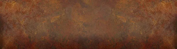 Rusty Grunge Tmavý Kov Corten Ocel Zeď Textura Pozadí Banner — Stock fotografie