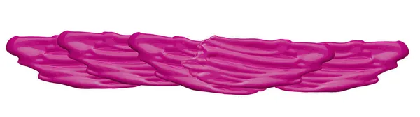 Art Banner Panorama Rosa Acrylfarbe Spritzpinsel Textur Isoliert Auf Weißem — Stockfoto