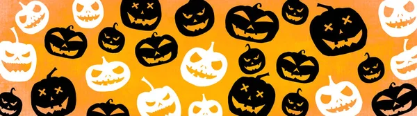 Halloween Symbol Pozadí Banner Široký Panoramatický Panorama Šablona Design Horní — Stock fotografie