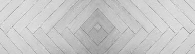 Beyaz gri ahşap desenli kare eşkenar dörtgen elmas ringa kemiği zemin döşeme lamine parke döşeme arka plan panorama