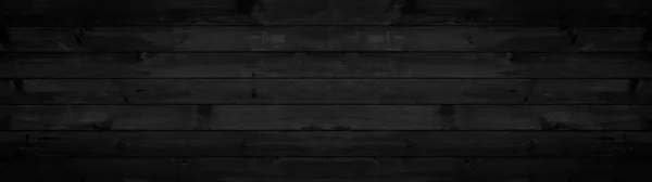 Old black gray grey rustic weathered dark grunge wooden timbeer table wall floor board texture - wood background banner panorama, top view