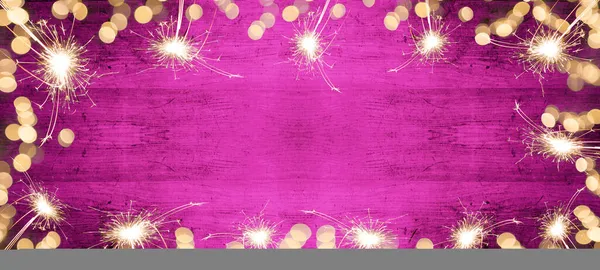 Новогодняя Праздничная Открытка Фоне Праздничного Баннера Абстрактная Розовая Раскрашенная Деревенская — стоковое фото