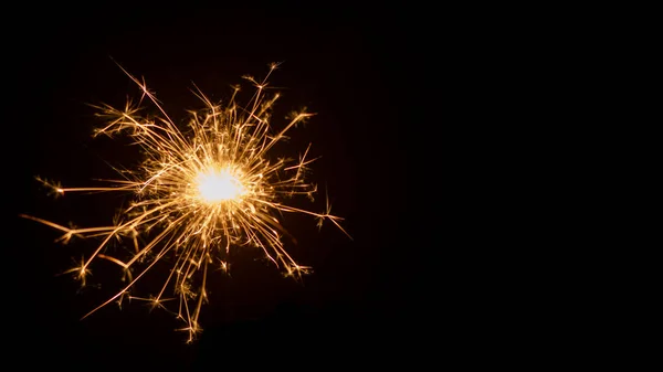Silvester New Year Background Sparkling Sparkler Dark Night — Stock Photo, Image