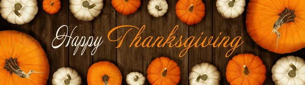 Glad Thanksgiving Banner Bakgrund Panorama Hösten Holiday Skörda Stilleben Set — Stockfoto