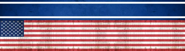 Amerika Bakgrund Panorama Banner Flaggan Från Usa Och Stjärnor Isolerad — Stockfoto