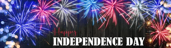 Feliz Dia Independência Julho Fundo Banner Panorama Celebração Festiva Feriado — Fotografia de Stock