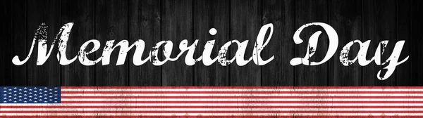 Memorial Day Background Banner Panorama Flag United States White Lettering — Stock Photo, Image