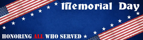 Memorial Day Background Banner Panorama Σημαία Ηνωμένων Πολιτειών Και Λευκά — Φωτογραφία Αρχείου