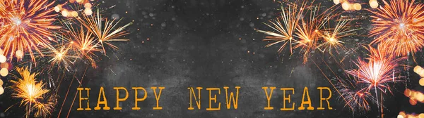 Silvester New Year Festival Party Background Banner Panorama Long Феєрверк — стокове фото