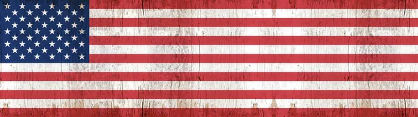 American Flag Rustic Wooden Wall Texture United States America Holiday — Stock Photo, Image