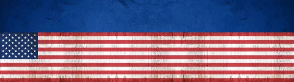 Американська Фонова Панорама Прапор Єднаних Держав Зірок Ізольований Синьою Сільською — стокове фото
