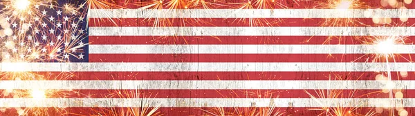 Feliz Julho Ano Novo Silvestre Outro Fundo Férias Bandeira Americana — Fotografia de Stock