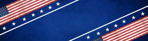 Amerika Bakgrund Panorama Banner Flaggan Från Usa Och Stjärnor Isolerad — Stockfoto