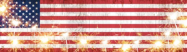 Happy 4Th July New Year Silvester Other Holiday Background Panorama — Stock Photo, Image