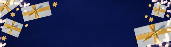 Праздничное Рождество Адвент Фон Баннер Панорама Верхний Вид Над Видом — стоковое фото