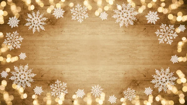 Winter Advent Christmas Holiday Background Template Frame Made Ice Crystals — Stock Photo, Image