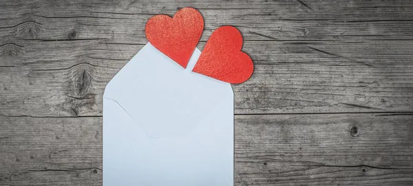 Valentinstag Liebe Hochzeit Grußkarte Konzept Banner Umschlag Karte Mit Text — Stockfoto