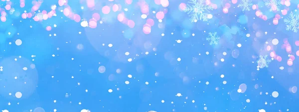 Fiocchi Neve Neve Stelle Cristalli Ghiaccio Isolati Sul Cielo Blu — Foto Stock