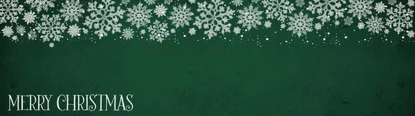 Festivo Inverno Natal Banner Panorama Modelo Cartão Saudação Cristais Gelo — Fotografia de Stock