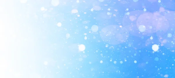 Sněhové Vločky Izolované Modré Obloze Zimní Pozadí Panorama Banner Dlouhý — Stock fotografie