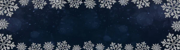 Feestelijke Winter Kerst Achtergrond Banner Panorama Sjabloon Wenskaart Frame Gemaakt — Stockfoto