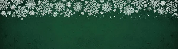 Festive Winter Christmas Background Banner Panorama Template Gresting Card 눈송이 — 스톡 사진