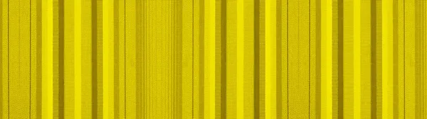Gelb Gestreifte Natürliche Baumwolle Leinen Textil Textur Hintergrund Banner Panorama — Stockfoto