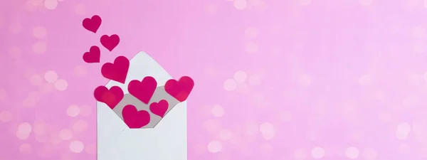 Plantilla Tarjeta Felicitación Boda Amor Del Día San Valentín Sobre — Foto de Stock