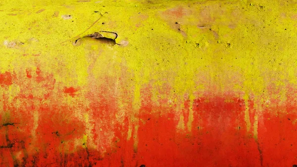Fondo Oxidado Rojo Amarillo Rústico Abstracto Pintado Pared Textura Acero — Foto de Stock