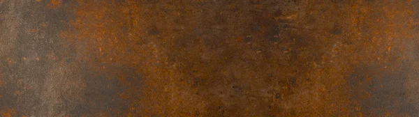 Grunge Rusty Dark Metal Stone Background Texture Banner Panorama — Stock Photo, Image