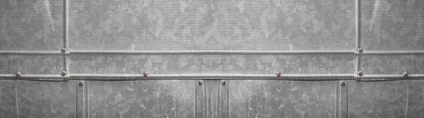灰色素朴な風化金属亜鉛テクスチャ背景バナーパノラマ — ストック写真