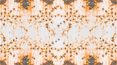 Yaşlı grunge yaşlanmış, yıpranmış hasarlı beyaz paslı metal çelik çelik duvar dokusu arkaplanından soyulmuş. 