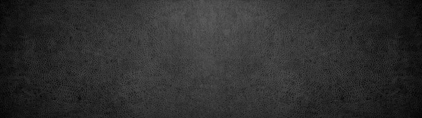 Old Black Gray Rustic Leather Texture Background Banner Panorama — Stock Photo, Image