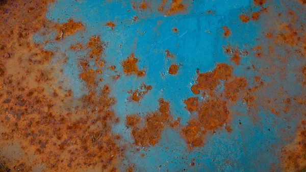 Azul Naranja Rústico Abstracto Hormigón Piedra Oxidada Oxidación Metal Acero — Foto de Stock