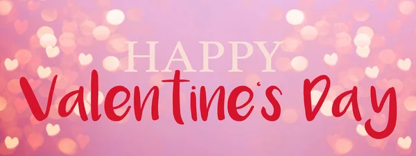 추상적 배경의 파스텔 텍스처에 고립됨 Happy Valentines Day Banner Panorama — 스톡 사진