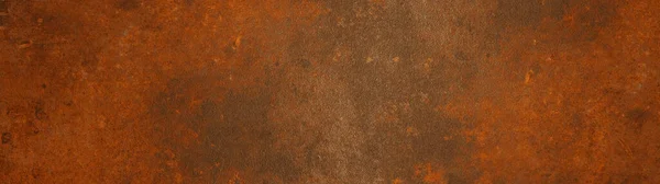Grunge Paslı Turuncu Kahverengi Metal Köşe Çelik Arka Plan Panorama — Stok fotoğraf