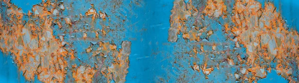 Blauw Oranje Rustiek Abstract Beton Steen Roestig Roestvast Staal Textuur — Stockfoto