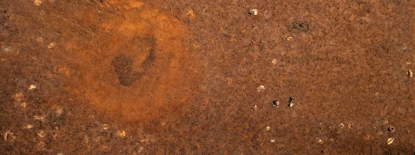 Grunge Rusty Scratched Orange Brown Metal Corten Steel Stone Background — Stock Photo, Image