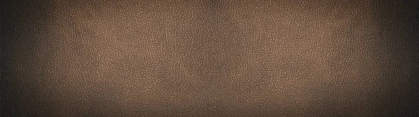 Old Brown Rustic Leather Background Banner Panorama Long — Stock Photo, Image