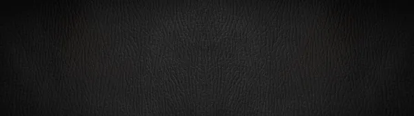 Old Black Gray Rustic Leather Texture Background Banner Panorama — Stock Photo, Image