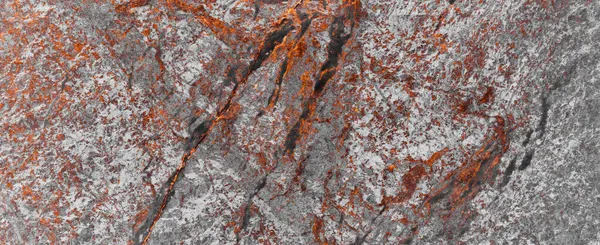 Оранжевый Серый Абстрактный Ржавый Мрамор Гранит Природного Камня Текстура Панорама — стоковое фото
