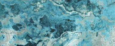 Turkuaz akuamarin beyaz soyut mermer granit doğal taş desenli arka plan panoraması