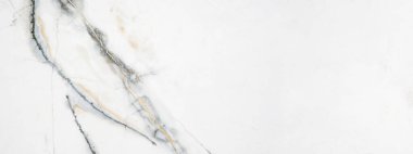 Mermer arka plan panoraması - Yüksek çözünürlüklü gri gri Carrara mermer taş dokusu