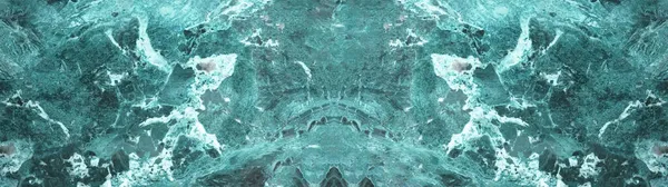 Turkoois Aquamarijn Wit Abstract Marmer Graniet Natuursteen Textuur Achtergrond Banner — Stockfoto