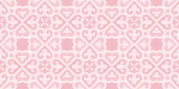Pastel Rosa Branco Vintage Retro Geométrico Mosaico Folhas Coração Flor — Fotografia de Stock