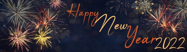 Happy New Year 2022 Фонова Банерна Панорама Вітальна Листівка Барвисті — стокове фото