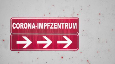 CORONONAVIRUS CORONA COVID-19 VACCINATION: Kırmızı işaret ve oklar.